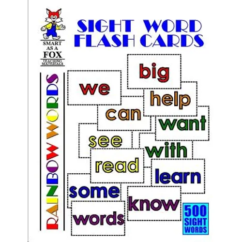 Sight Word Flash Cards: 500 Rainbow Words