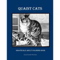 Quaint Cats Grayscale Adult Coloring Book