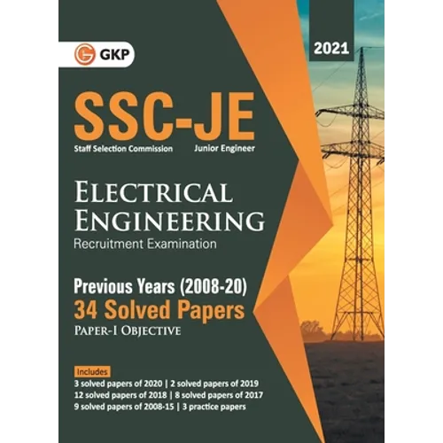 SSC 2021 Junior Engineers Paper I - Electrical Engineering - 34 Previous Years Solved Papers (2008-20)