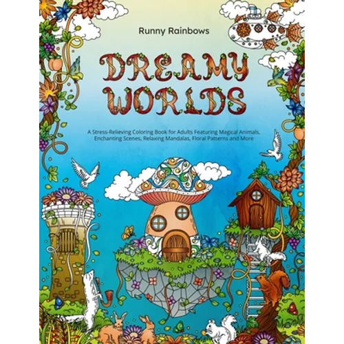 Dreamy Worlds: A Stress-Relieving Coloring Book for Adults Featuring Magical Animals, Enchanting Scenes, Relaxing Mandalas, Floral Patterns and More