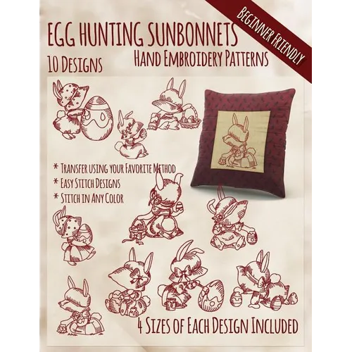 Egg Hunting Sunbonnets Hand Embroidery Patterns