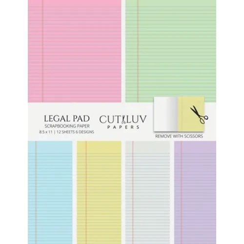 Legal Pad Collage Paper for Scrapbooking: Back To School Office Themed Decorative Paper for Crafting
