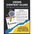 Using Context Clues to Build Vocabulary: 3rd & 4th grade reading comprehension, task cards, and other activities
