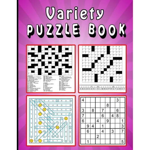 Variety Puzzle book: Large print Puzzle book! Soduko, word search, CodeWord and CrossWord 111 pages
