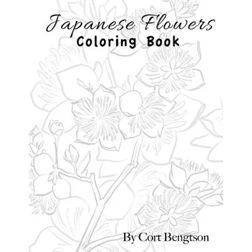 Japanese Flowers Coloring Book