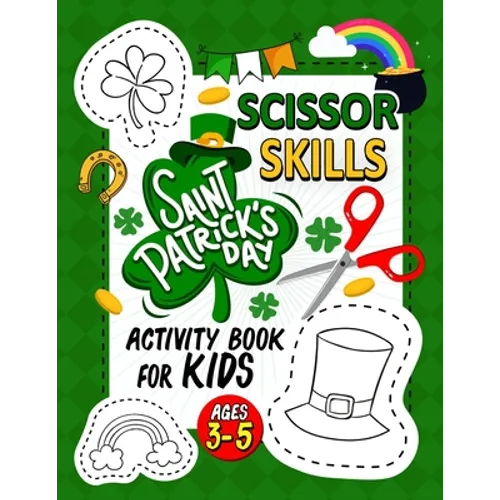 St. Patrick's Day Scissor Skills activity book for kids ages 3-5