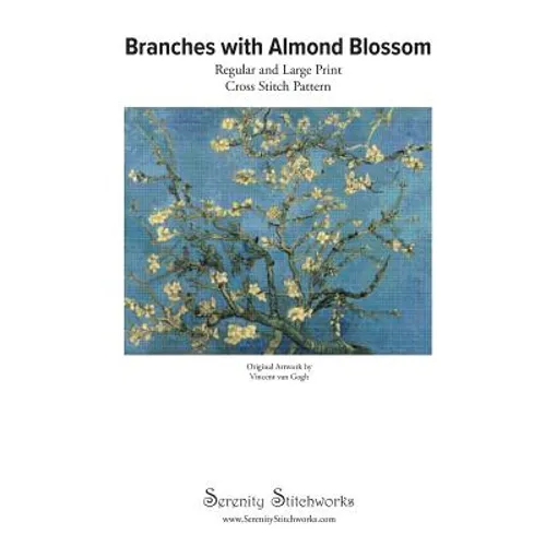 Branches with Almond Blossom Cross Stitch Pattern - Vincent van Gogh: Regular and Large Print Cross Stitch Chart