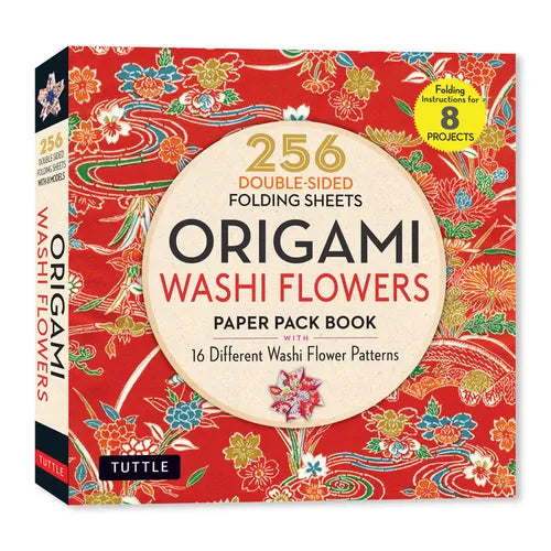 Origami Washi Flowers Paper Pack Book: 256 Double-Sided Folding Sheets (Includes Instructions for 8 Models)
