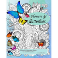 Floral coloring books for adults relaxation Butterflies and Flowers