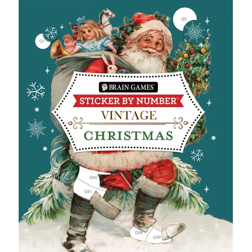 Brain Games - Sticker by Number - Vintage: Christmas (28 Images to Sticker)