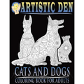 Cats and Dogs Coloring Book For Adults ( Floral Tangle Art Therapy) (Volume 2)