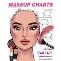 Makeup Charts -Makeup Templates for Makeup Artists: White Model - OVAL face shape