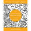 Colour & fold origami boxes - 15 floral-pattern boxes with lids: UK edition