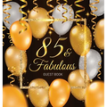 85 & Fabulous: An Elegant Black & Gold Keepsake for Her Fabulous 85th Birthday - Square Hardcover Guest Sign-In Book on Premium Thick 70lb Paper for W