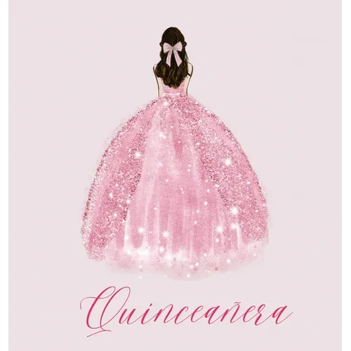 Quinceanera Guest Book with pink dress (hardback)