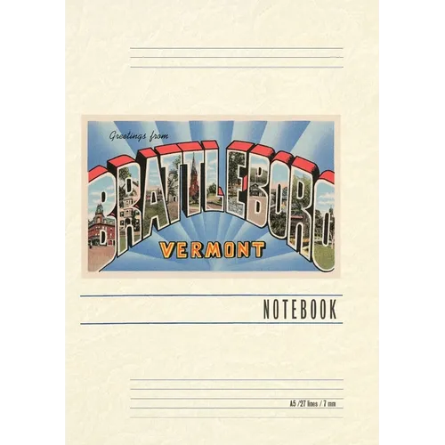 Vintage Lined Notebook Greetings from Brattleboro