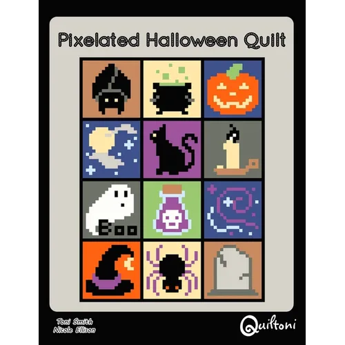 Pixelated Halloween Quilt: A 12 Block Halloween Themed Quilt Pattern