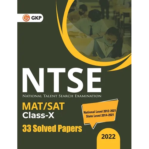 Ntse 2021-22: Class 10th (MAT + SAT) - 33 Solved Papers