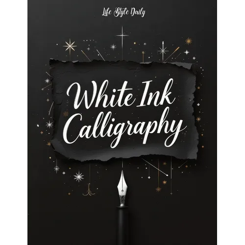 White Ink Calligraphy: Discover the Magic of Lettering on a Deep Black Background - An Artistic Exploration for Beginners