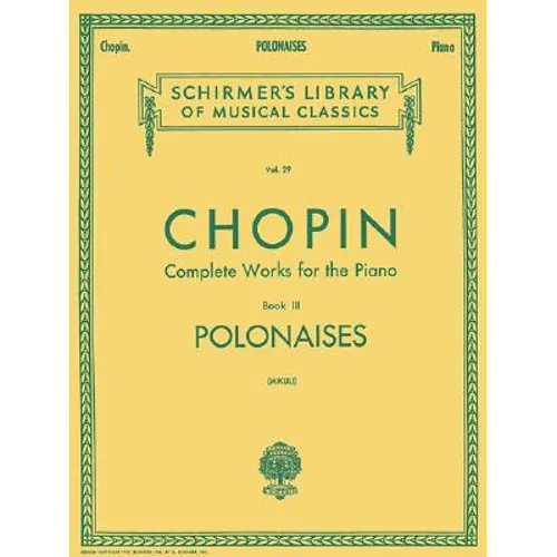 Polonaises: Schirmer Library of Classics Volume 29 Piano Solo