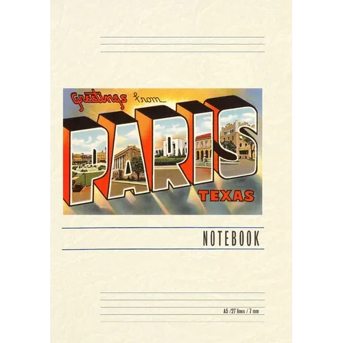 Vintage Lined Notebook Greetings from Paris, Texas