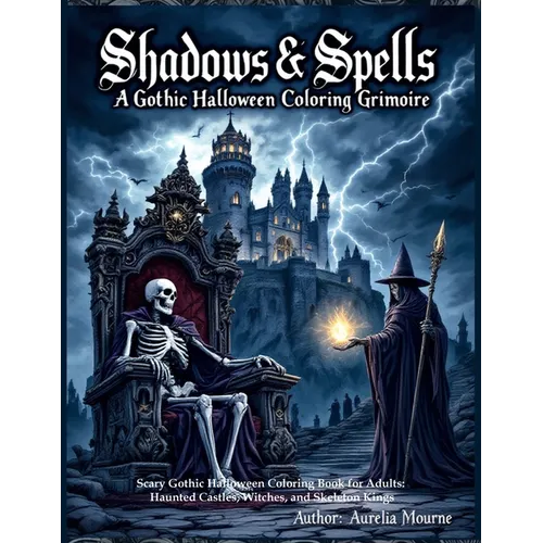 Shadows & Spells: A Gothic Halloween Coloring Grimoire Scary Gothic Halloween Coloring Book for Adults: Haunted Castles, Witches, and Skeleton Kings: