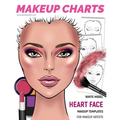 Makeup Charts - Face Charts for Makeup Artists: White Model - HEART face shape