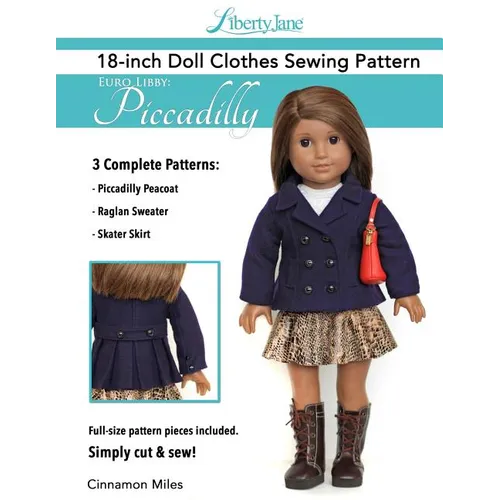 Liberty Jane 18 Inch Doll Clothes Pattern Euro Libby: Piccadilly