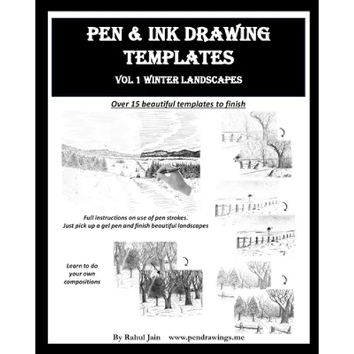 Pen and Ink Drawing Templates: vol. 1 Winter Landscapes