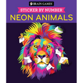Brain Games - Sticker by Number: Neon Animals (28 Images to Sticker)