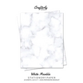 White Marble Stationery Paper: Cute Letter Writing Paper for Home, Office, Letterhead Design, 25 Sheets