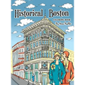 Historical Boston Coloring Book: 24 original detailed illustrations of landmark buildings and 1920's fashion