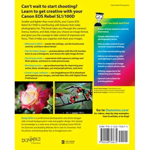 Canon EOS Rebel Sl1/100d for Dummies