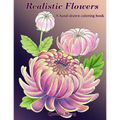 Realistic Flowers - A hand-drawn coloring book