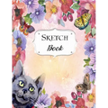 Sketch Book: Cat Sketchbook Scetchpad for Drawing or Doodling Notebook Pad for Creative Artists #5 Floral Flower Butterfly