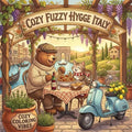 Cozy Fuzzy Hygge Italy: Relaxing Easy Bold Line Design Art Coloring Book Fun Italian Cute Animal Storybook Travel Scenes Creative Screen-Free Wellness