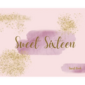 Happy 16th Birthday Guest Book (Landscape Hardcover): Sweet Sixteen Guest book, party and birthday celebrations decor, memory book, 16th birthday, hap