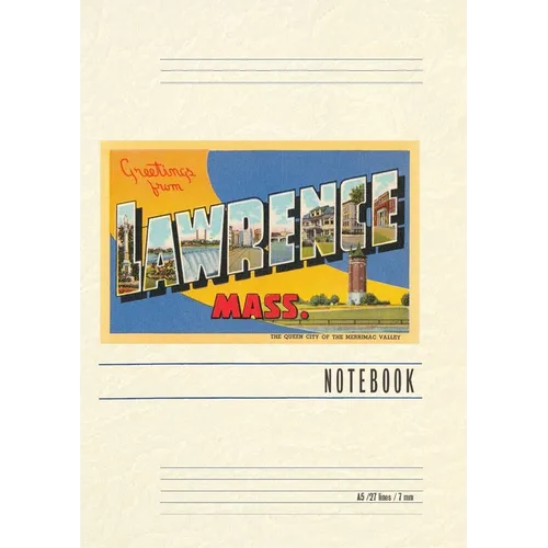 Vintage Lined Notebook Greetings from Lawrence, Mass.