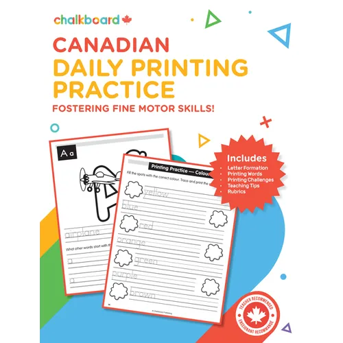 Canadian Daily Printing Practice Grades K-2