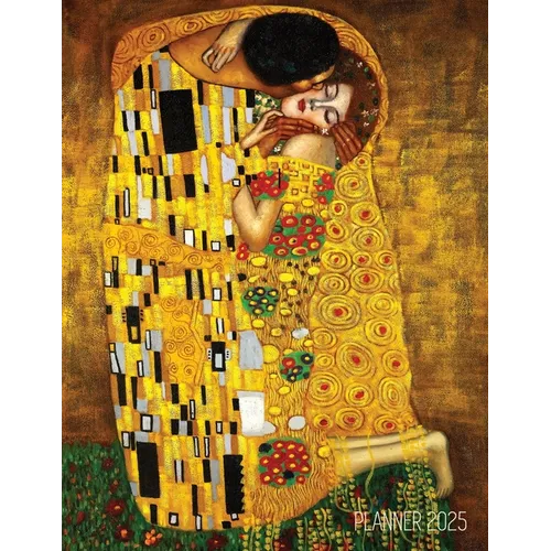 Gustav Klimt Planner 2025: The Kiss Daily Organizer (12 Months) Romantic Gold Art Nouveau Painting Austrian Art Monthly Scheduler