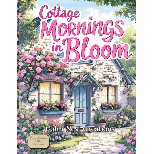 Cottage Mornings in Bloom: A Cozy Cottage Coloring Book for Adults Featuring Cottagecore Homes, Reading Nooks, and gentle spring Stress-Relief Living