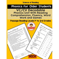 VC/CV Decodable Phonics Unit With Reading Comprehension, Fluency, Word Work and Games: Literacy for Older Students and Adults