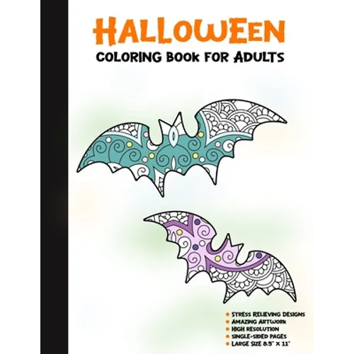 Halloween Coloring Book for Adults: 50 Halloween Illustrations Printed On One Side, Safe For Markers - Fun Craft Activity Gift - Stress Relieving Desi