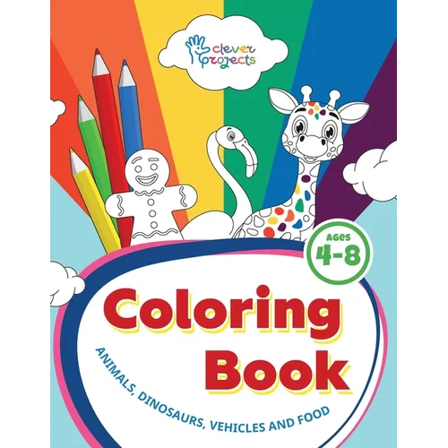 Coloring Book: Fun Travel Games for Kids Ages 4-8 - Engaging Activities for Road Trips, Air Travel for kids and boys. Animals, dinosaurs, vehicles, fo
