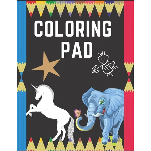 Coloring Pad: COLORING ANIMALS & WORDS FOR KIDS 50 PAGES, 8.5"x11"