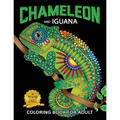 Chameleon and Iguana Coloring Book for Adults: Animals on Beautiful Black Pages for Stress Relieving Unique Design