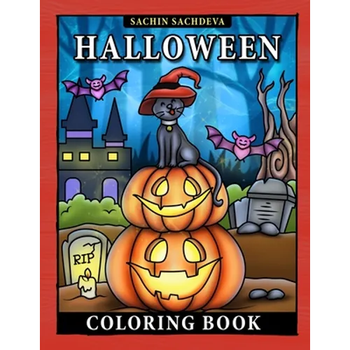 Halloween Coloring Book: Easy to Color Spooky Halloween book with decorative elements for kids ages 4-8