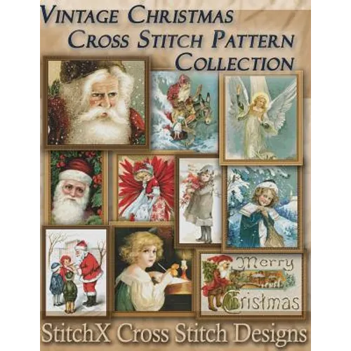Vintage Christmas Cross Stitch Pattern Collection: Black & White Charts