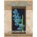 Blue Flowers Cross Stitch Pattern
