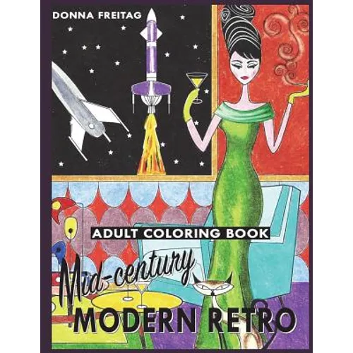 Mid-century Modern Retro Adult Coloring Book